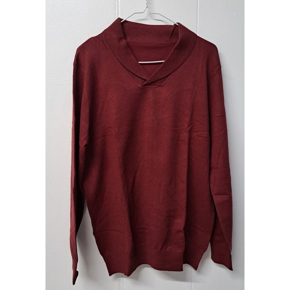 Men's‎ Knitted Pullover Sweater Shawl Neck Tops Soft Basic Fall Winter Size L